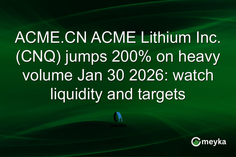 ACME.CN ACME Lithium Inc. (CNQ) jumps 200% on heavy volume Jan 30 2026: watch liquidity and targets