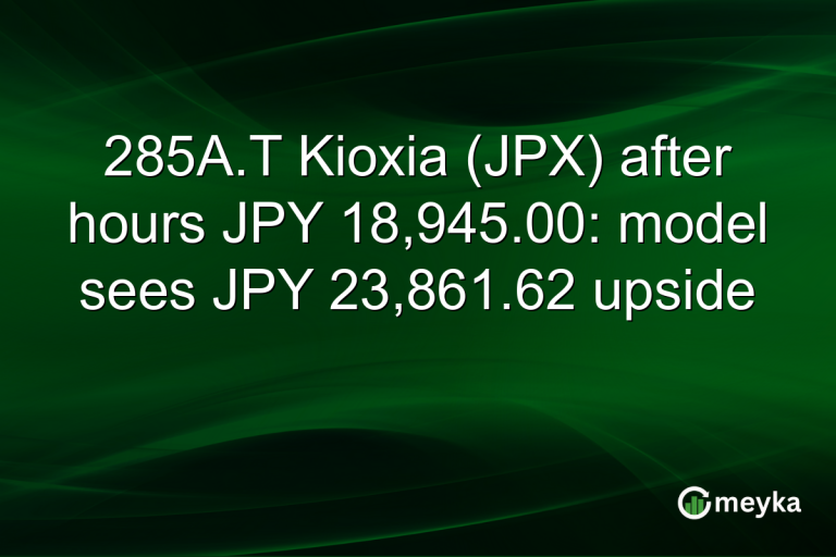 285A.T Kioxia (JPX) after hours JPY 18,945.00: model sees JPY 23,861.62 upside