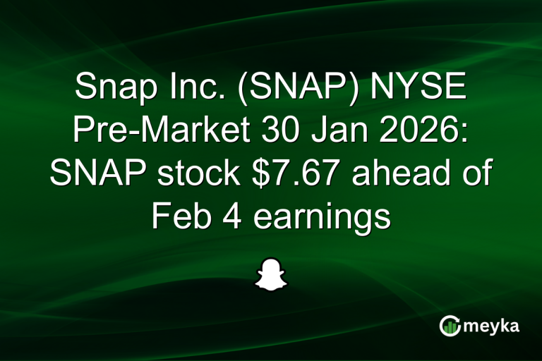 Snap Inc. (SNAP) NYSE Pre-Market 30 Jan 2026: SNAP stock $7.67 ahead of Feb 4 earnings