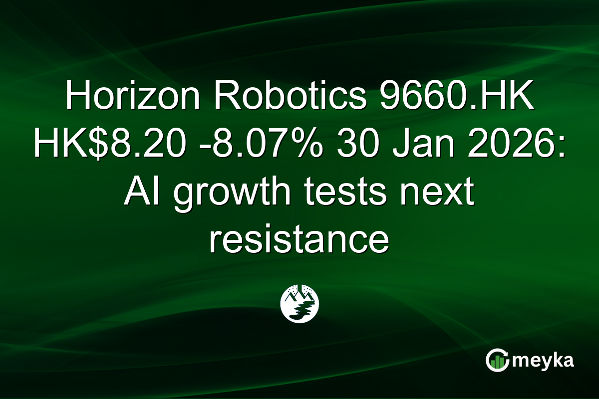 Horizon Robotics 9660.HK HK$8.20 -8.07% 30 Jan 2026: AI growth tests next resistance