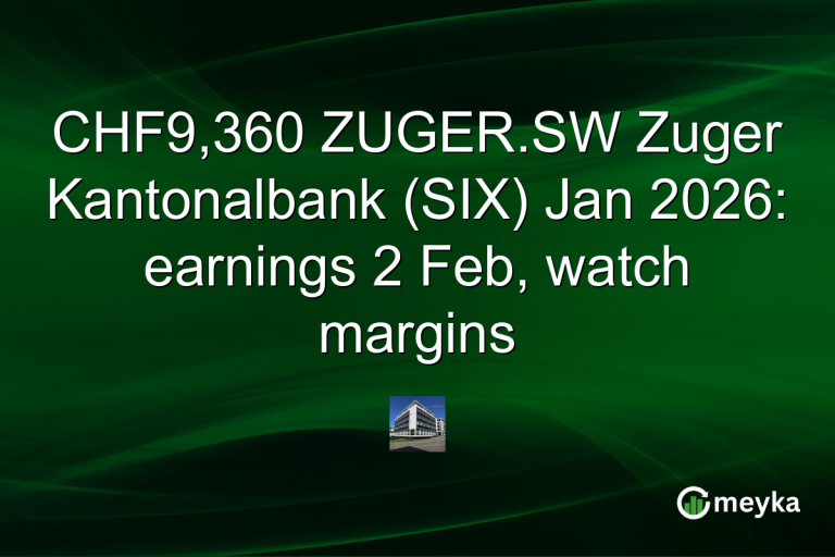 CHF9,360 ZUGER.SW Zuger Kantonalbank (SIX) Jan 2026: earnings 2 Feb, watch margins