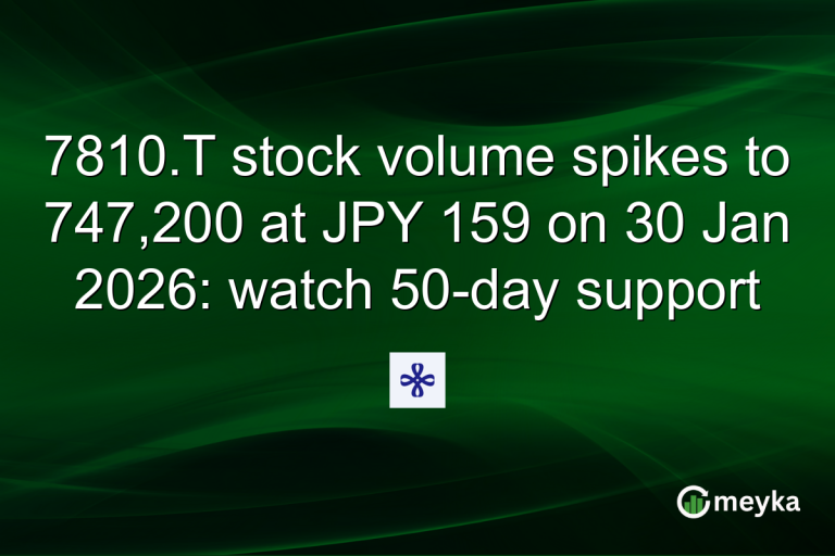 7810.T stock volume spikes to 747,200 at JPY 159 on 30 Jan 2026: watch 50-day support