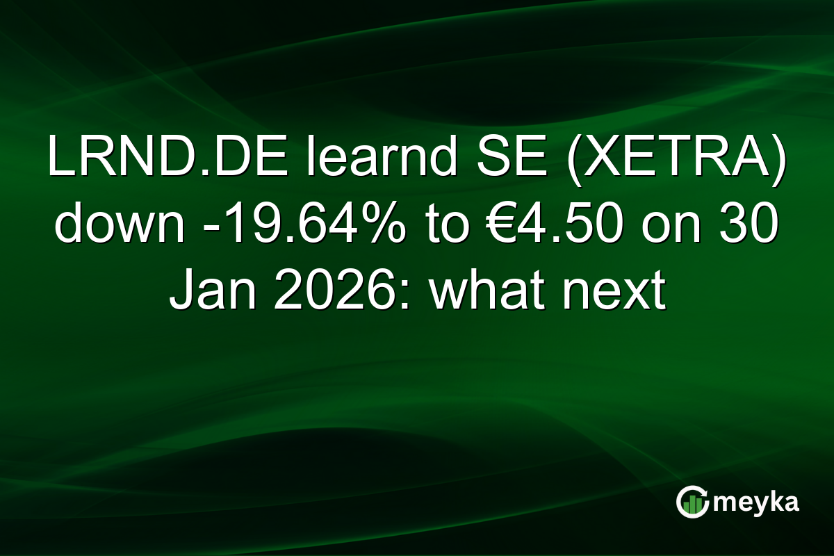 LRND.DE learnd SE (XETRA) down -19.64% to €4.50 on 30 Jan 2026: what next