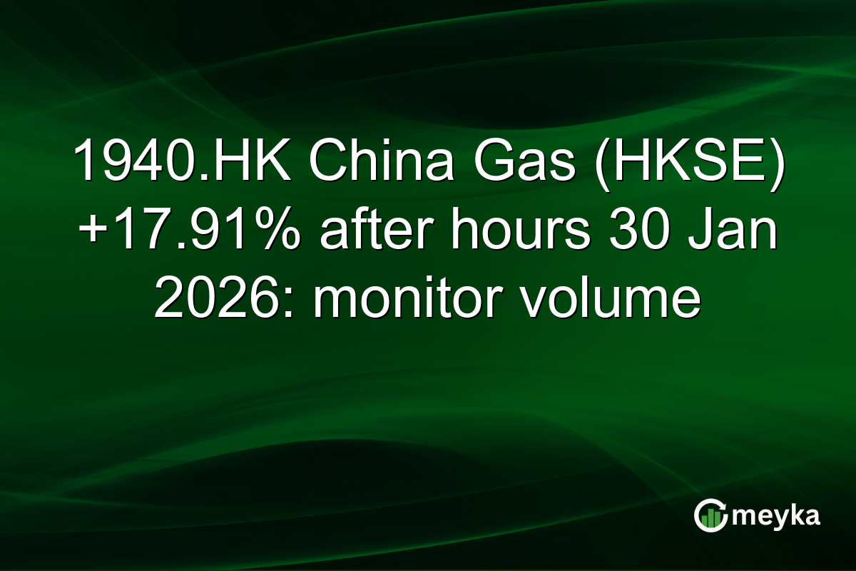 1940.HK China Gas (HKSE) +17.91% after hours 30 Jan 2026: monitor volume