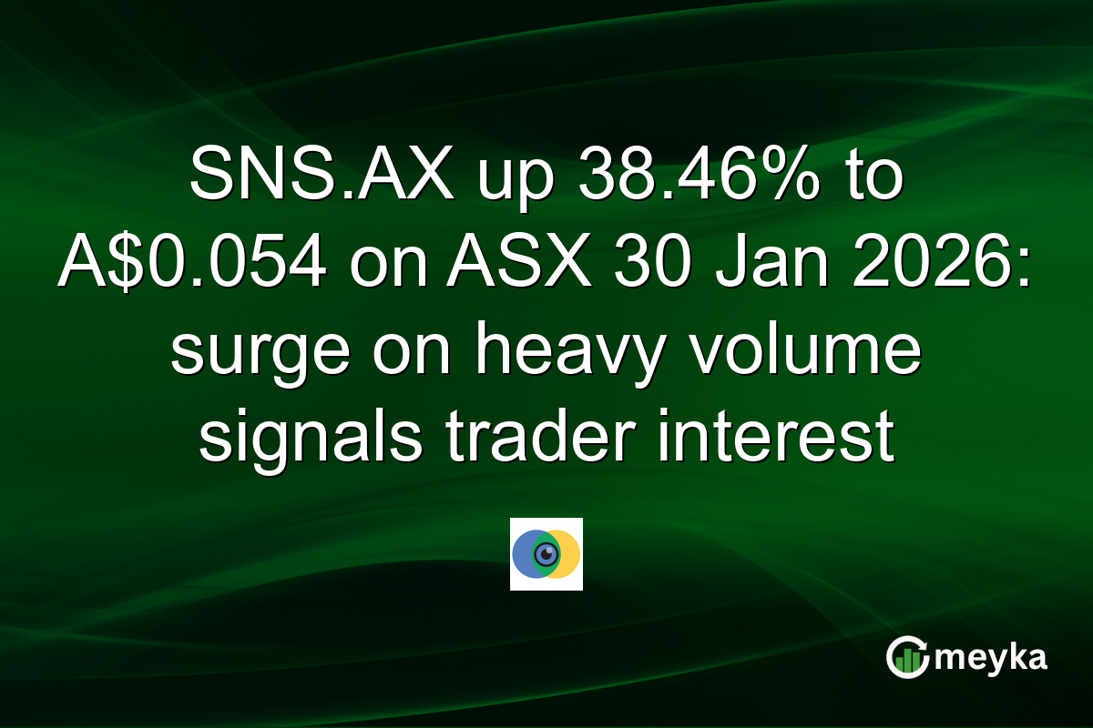 SNS.AX up 38.46% to A$0.054 on ASX 30 Jan 2026: surge on heavy volume signals trader interest
