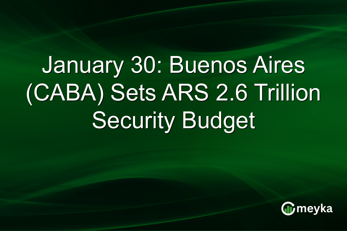 January 30: Buenos Aires (CABA) Sets ARS 2.6 Trillion Security Budget