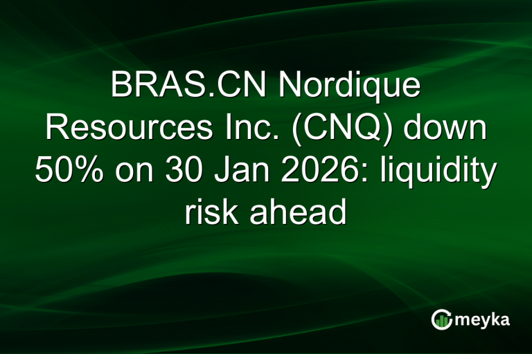 BRAS.CN Nordique Resources Inc. (CNQ) down 50% on 30 Jan 2026: liquidity risk ahead