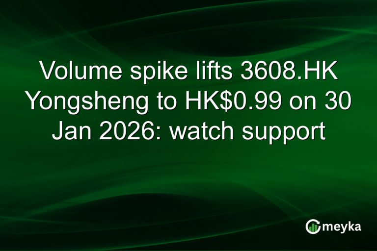 Volume spike lifts 3608.HK Yongsheng to HK$0.99 on 30 Jan 2026: watch support