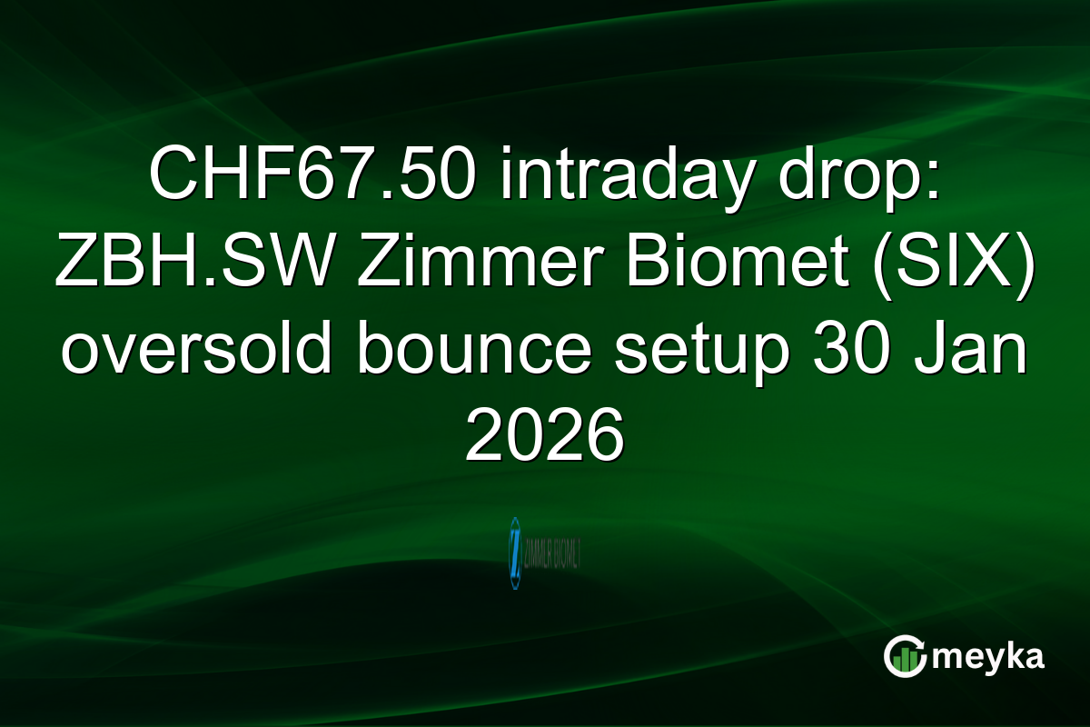 CHF67.50 intraday drop: ZBH.SW Zimmer Biomet (SIX) oversold bounce setup 30 Jan 2026