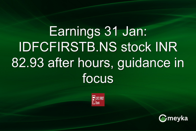 Earnings 31 Jan: IDFCFIRSTB.NS stock INR 82.93 after hours, guidance in focus