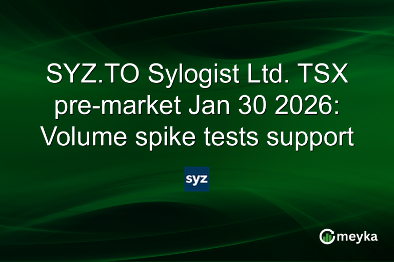SYZ.TO Sylogist Ltd. TSX pre-market Jan 30 2026: Volume spike tests support