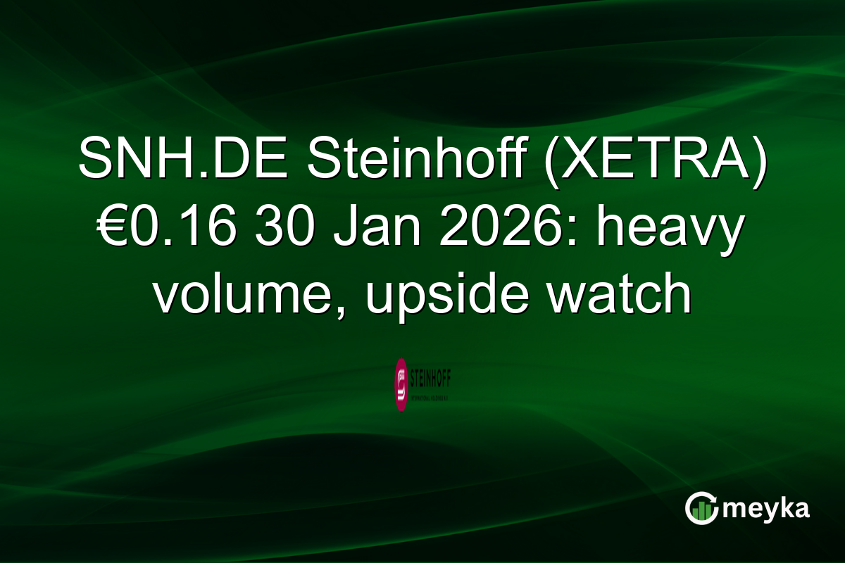SNH.DE Steinhoff (XETRA) €0.16 30 Jan 2026: heavy volume, upside watch