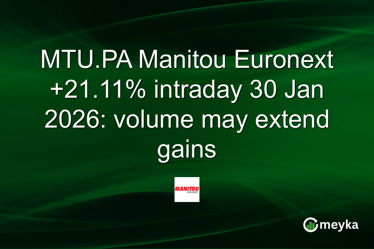 MTU.PA Manitou Euronext +21.11% intraday 30 Jan 2026: volume may extend gains