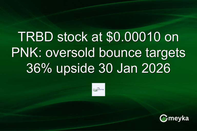 TRBD stock at $0.00010 on PNK: oversold bounce targets 36% upside 30 Jan 2026