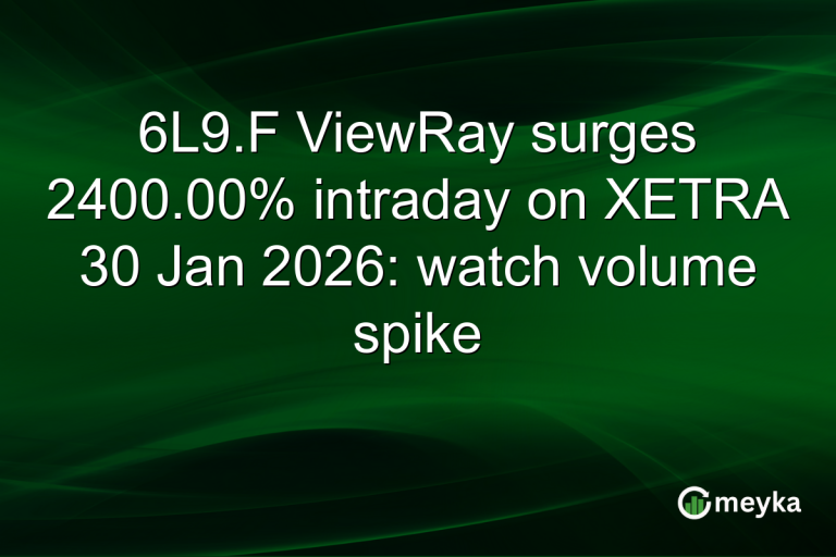 6L9.F ViewRay surges 2400.00% intraday on XETRA 30 Jan 2026: watch volume spike