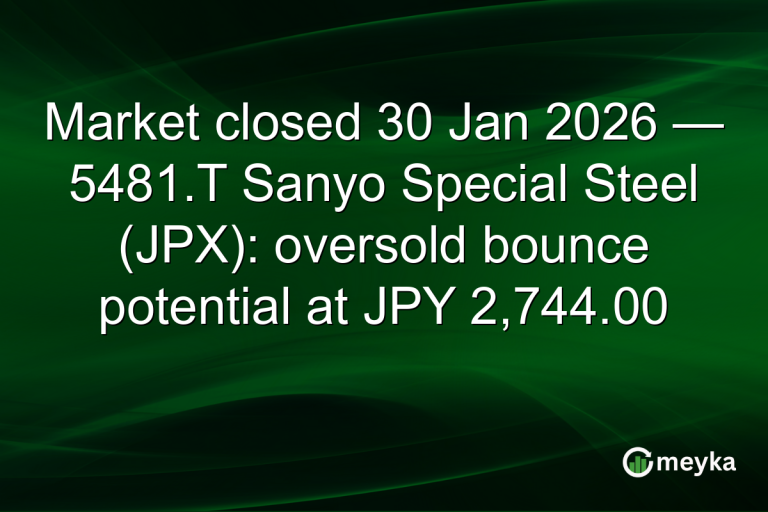 Market closed 30 Jan 2026 — 5481.T Sanyo Special Steel (JPX): oversold bounce potential at JPY 2,744.00