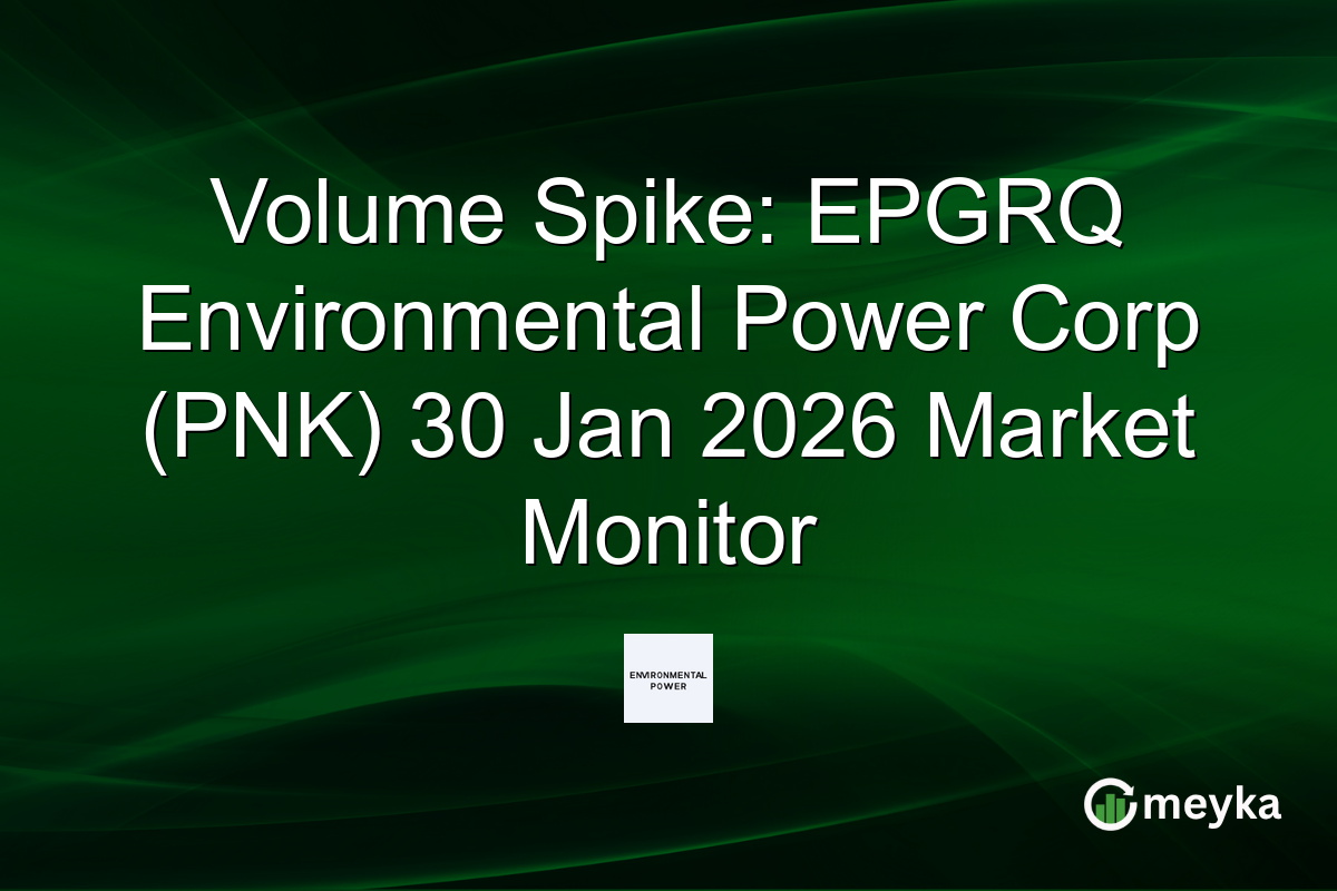 Volume Spike: EPGRQ Environmental Power Corp (PNK) 30 Jan 2026 Market Monitor