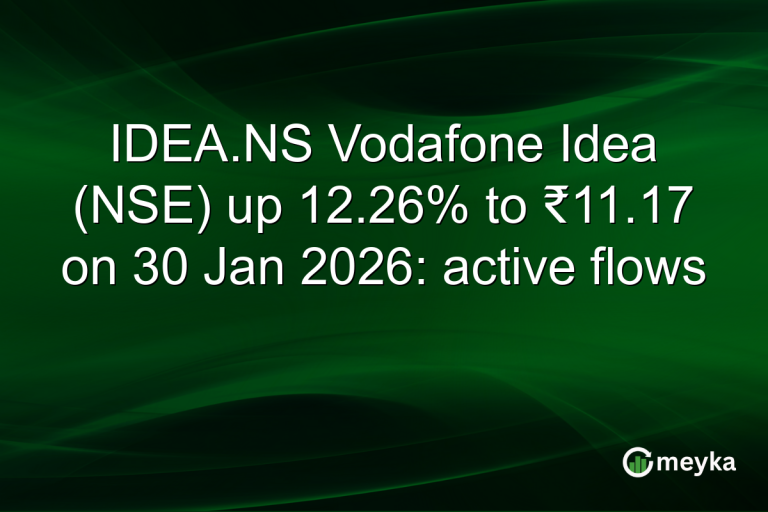 IDEA.NS Vodafone Idea (NSE) up 12.26% to ₹11.17 on 30 Jan 2026: active flows