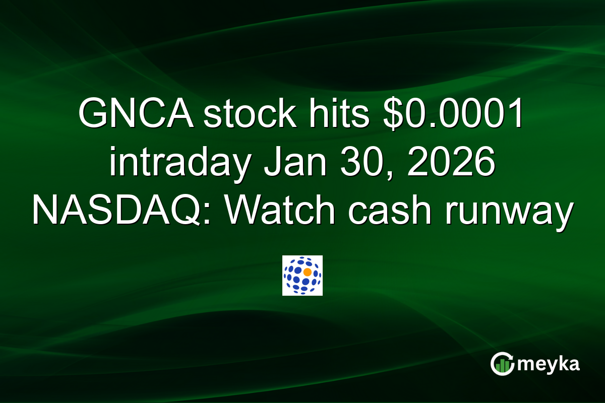 GNCA stock hits $0.0001 intraday Jan 30, 2026 NASDAQ: Watch cash runway