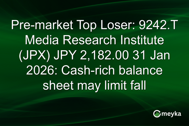 Pre-market Top Loser: 9242.T Media Research Institute (JPX) JPY 2,182.00 31 Jan 2026: Cash-rich balance sheet may limit fall