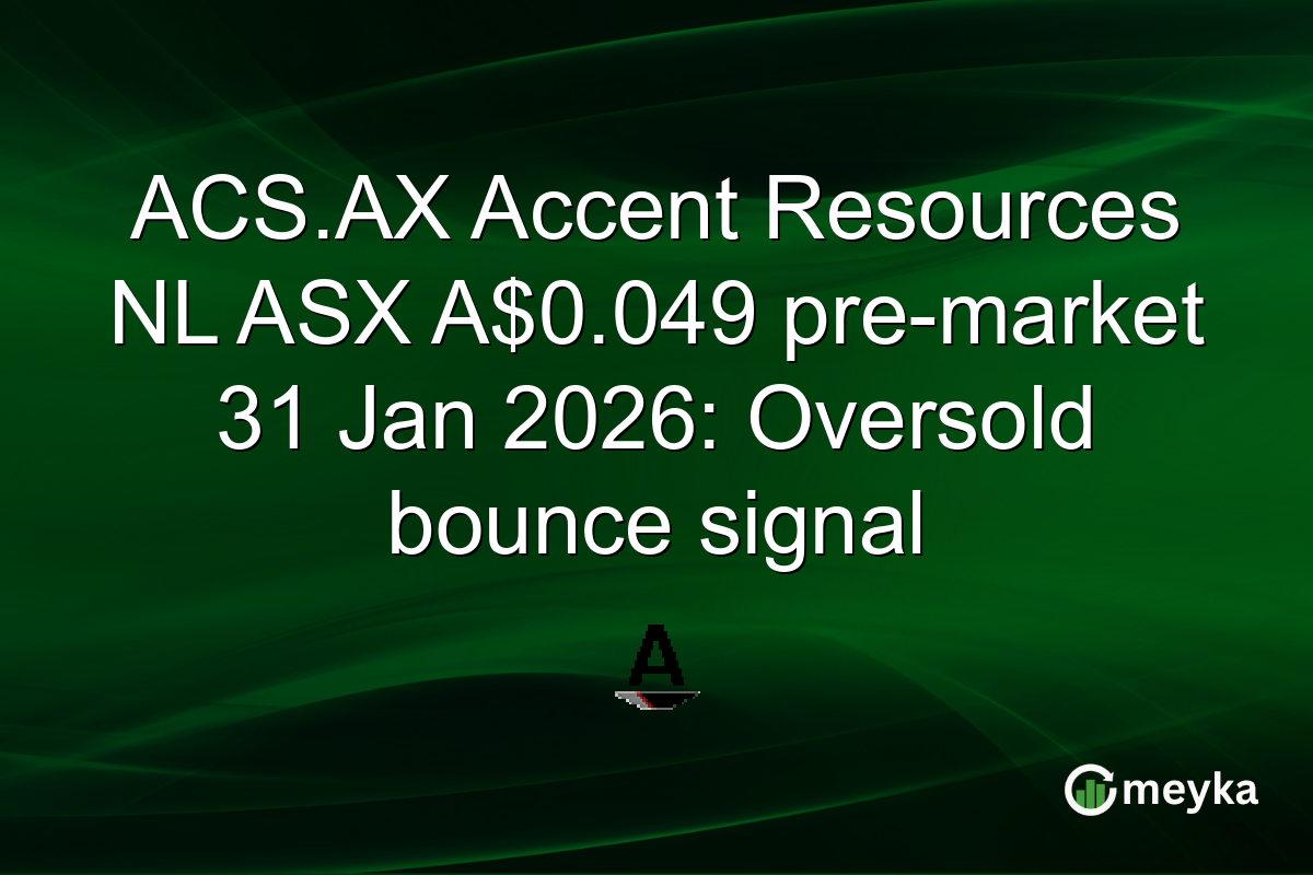 ACS.AX Accent Resources NL ASX A$0.049 pre-market 31 Jan 2026: Oversold bounce signal