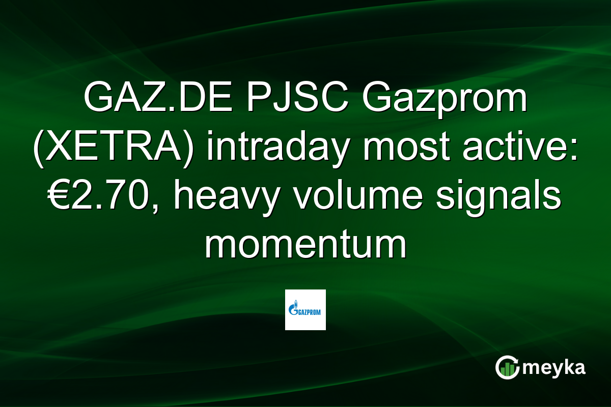 GAZ.DE PJSC Gazprom (XETRA) intraday most active: €2.70, heavy volume signals momentum
