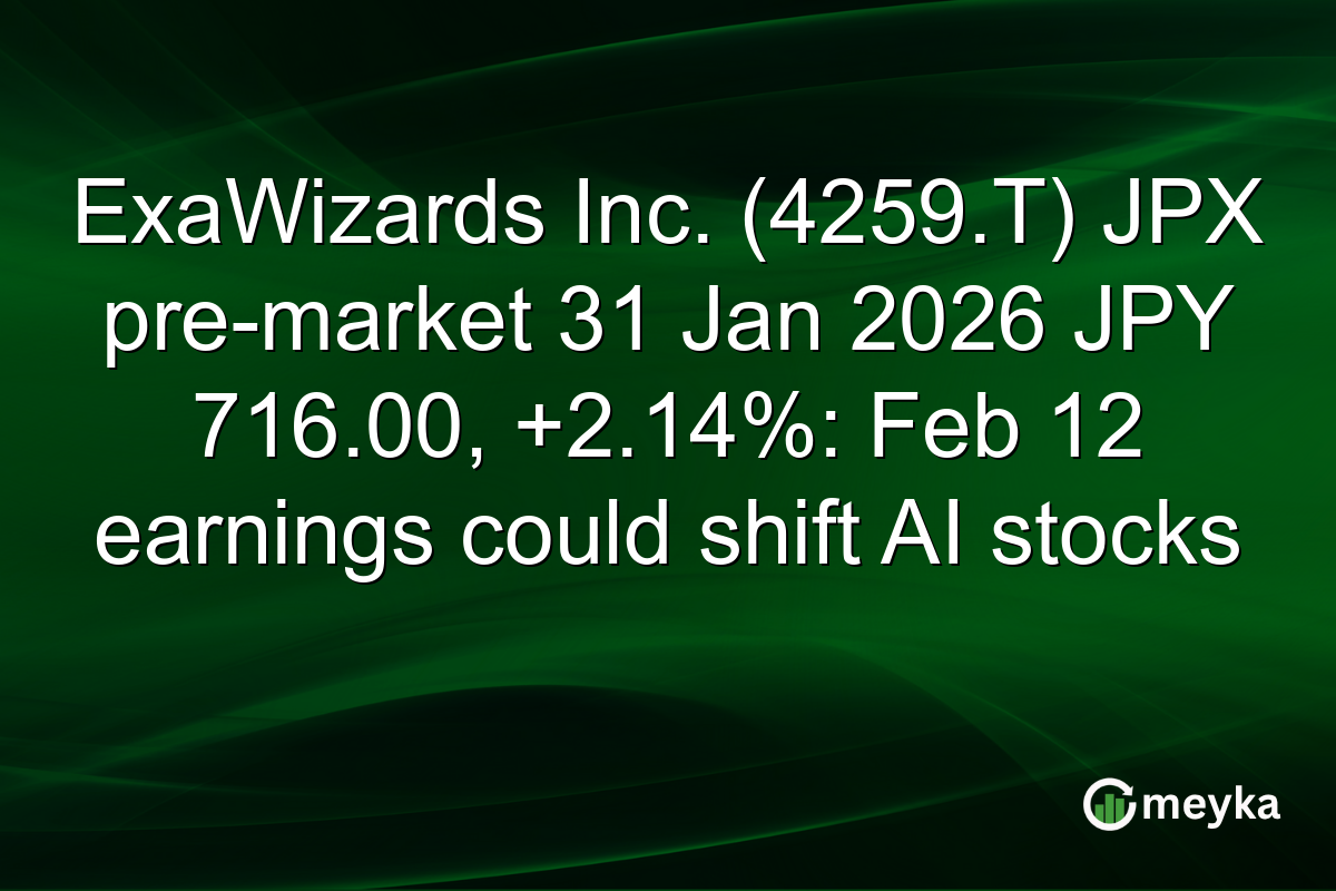 ExaWizards Inc. (4259.T) JPX pre-market 31 Jan 2026 JPY 716.00, +2.14%: Feb 12 earnings could shift AI stocks