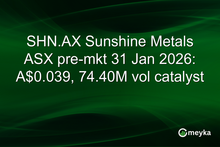SHN.AX Sunshine Metals ASX pre-mkt 31 Jan 2026: A$0.039, 74.40M vol catalyst