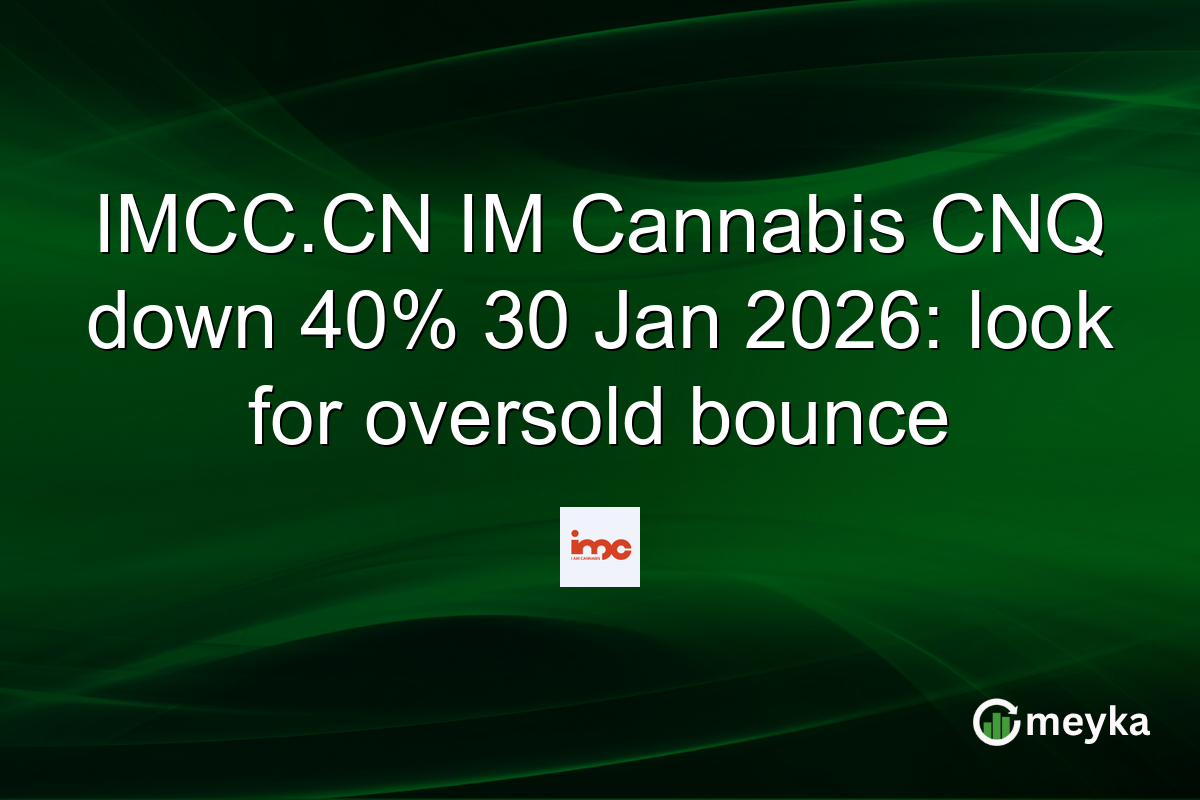 IMCC.CN IM Cannabis CNQ down 40% 30 Jan 2026: look for oversold bounce
