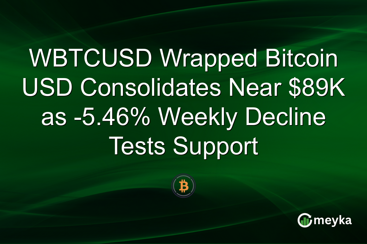 WBTCUSD Wrapped Bitcoin USD Consolidates Near $89K as -5.46% Weekly Decline Tests Support