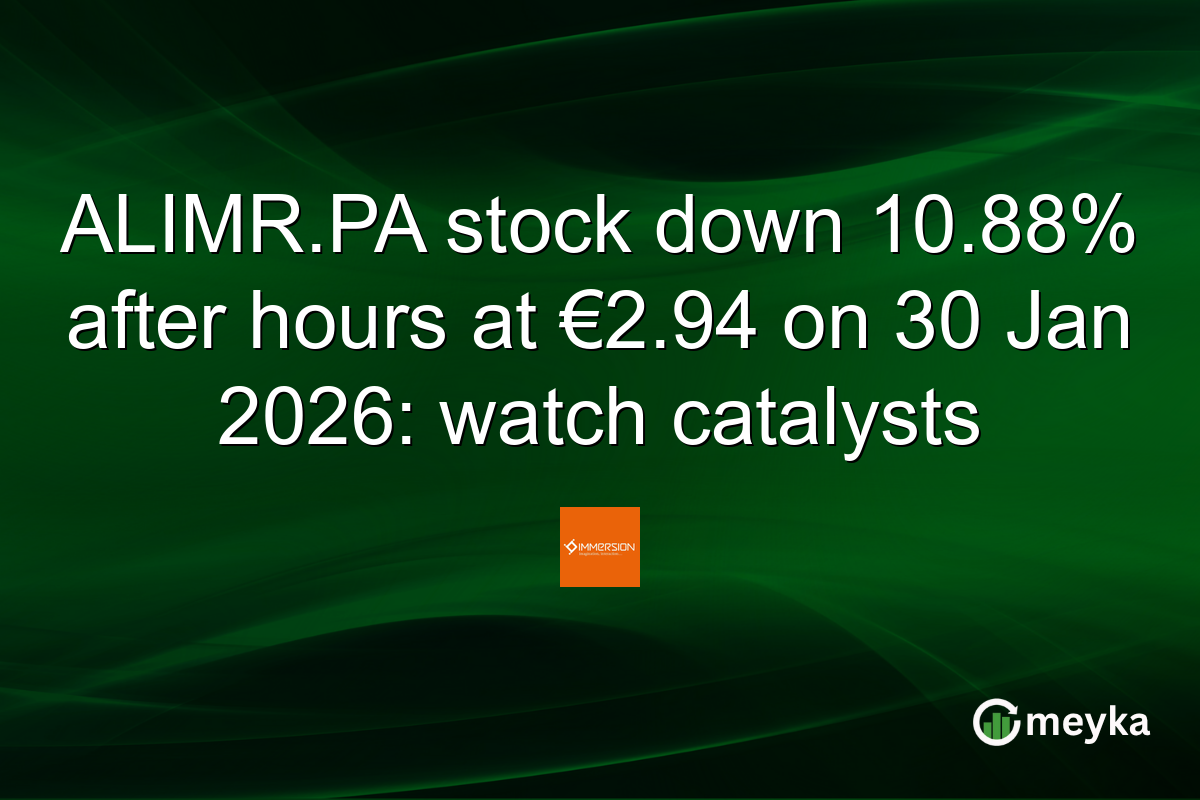 ALIMR.PA stock down 10.88% after hours at €2.94 on 30 Jan 2026: watch catalysts