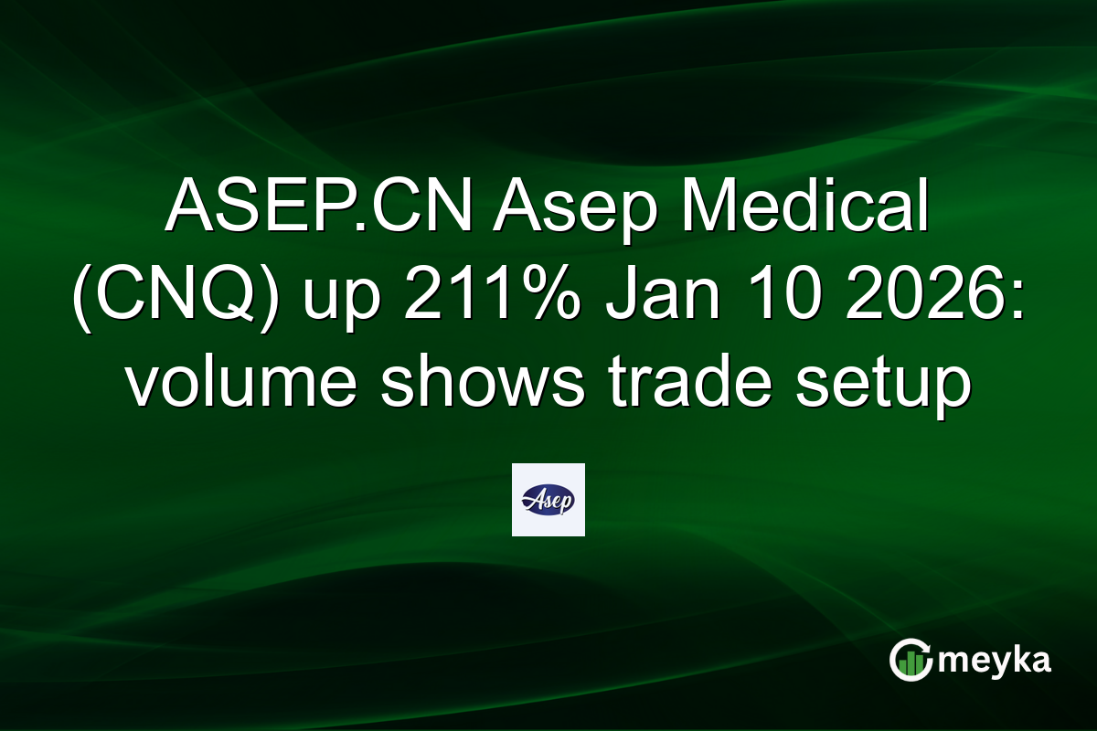 ASEP.CN Asep Medical (CNQ) up 211% Jan 10 2026: volume shows trade setup
