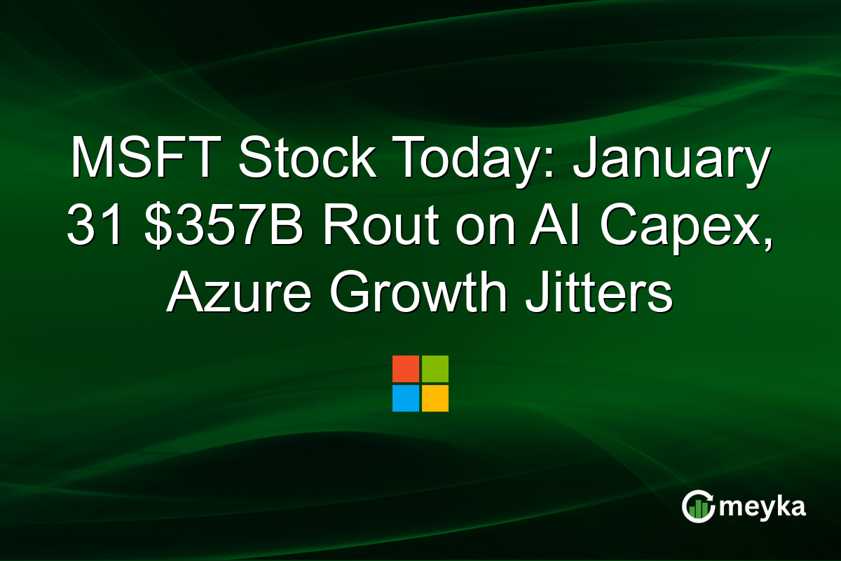 MSFT Stock Today: January 31 $357B Rout on AI Capex, Azure Growth Jitters