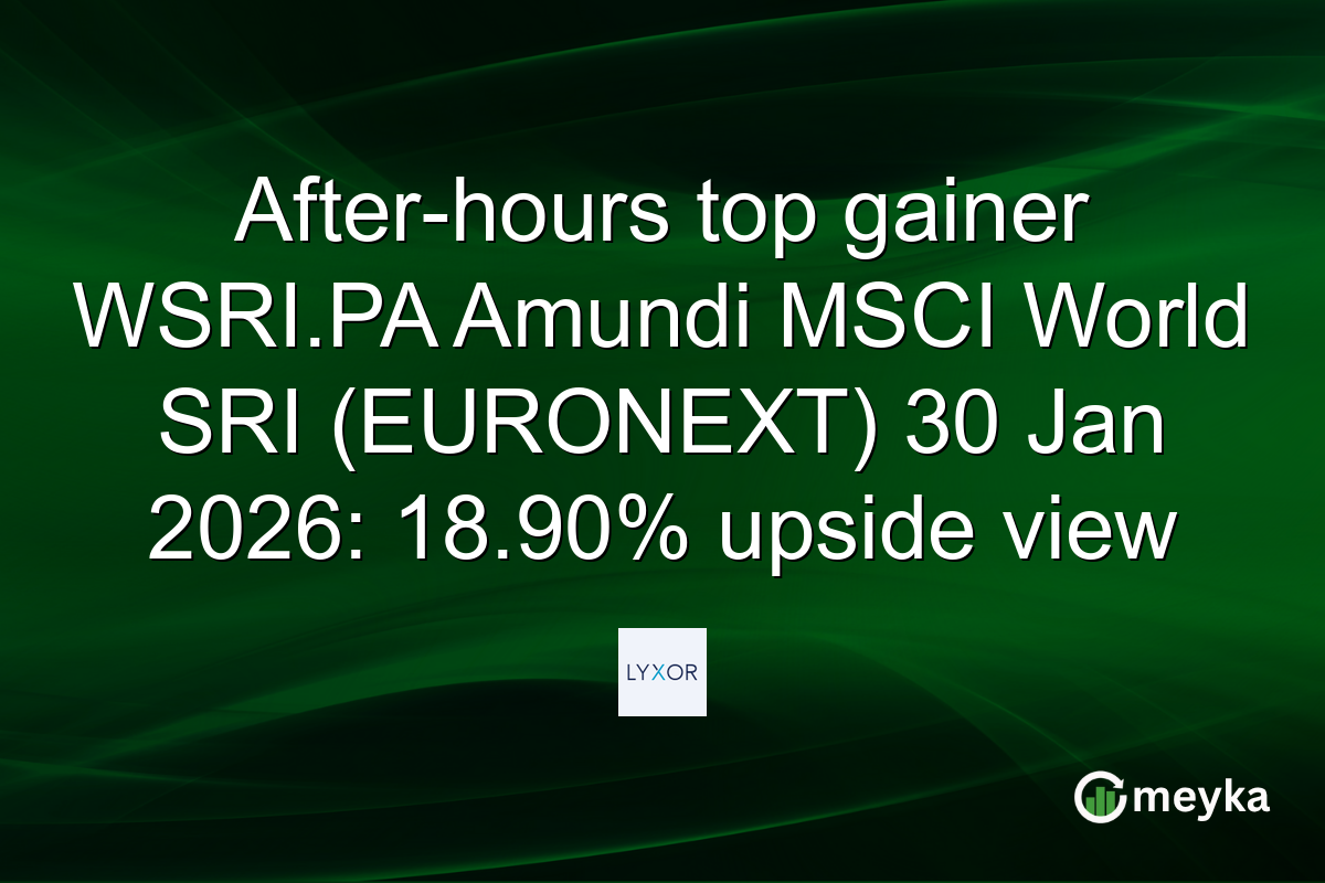 After-hours top gainer WSRI.PA Amundi MSCI World SRI (EURONEXT) 30 Jan 2026: 18.90% upside view