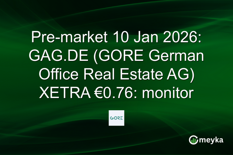 Pre-market 10 Jan 2026: GAG.DE (GORE German Office Real Estate AG) XETRA €0.76: monitor