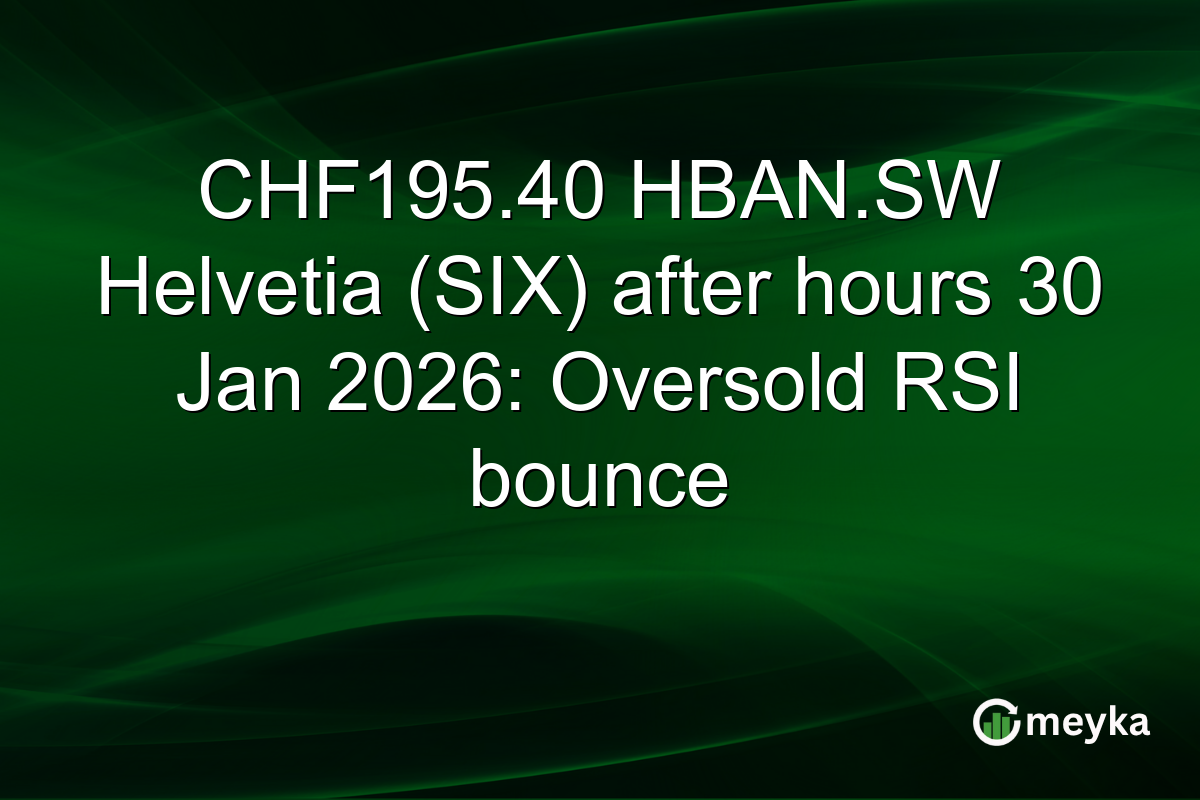 CHF195.40 HBAN.SW Helvetia (SIX) after hours 30 Jan 2026: Oversold RSI bounce