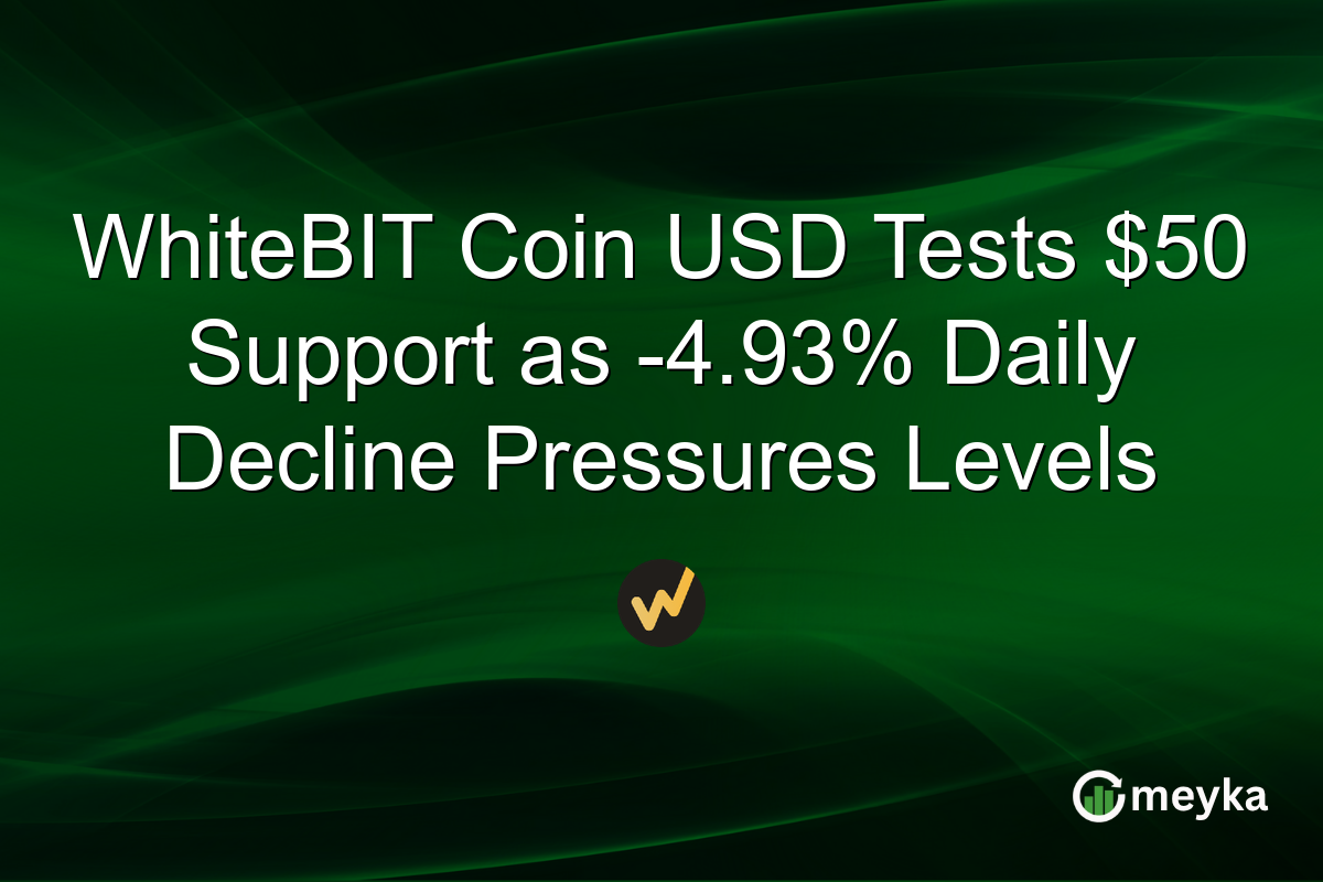 WhiteBIT Coin USD Tests $50 Support as -4.93% Daily Decline Pressures Levels