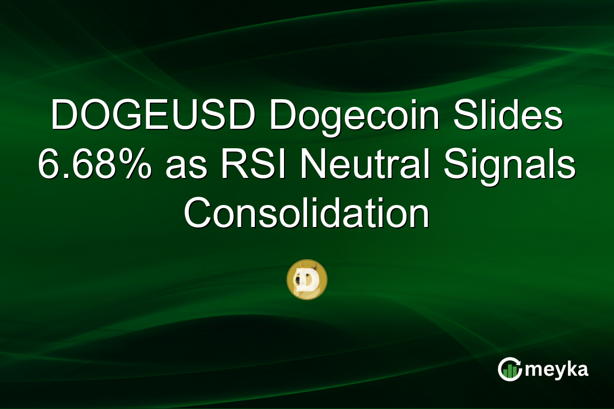 DOGEUSD Dogecoin Slides 6.68% as RSI Neutral Signals Consolidation