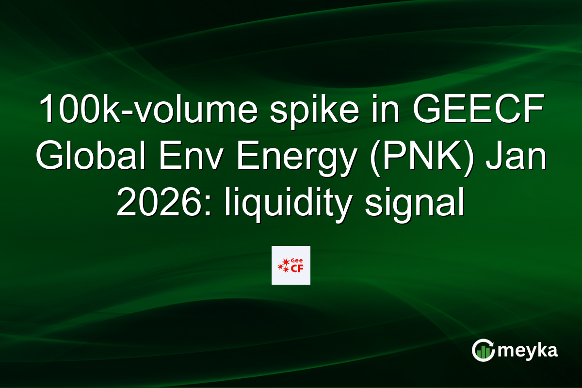100k-volume spike in GEECF Global Env Energy (PNK) Jan 2026: liquidity signal