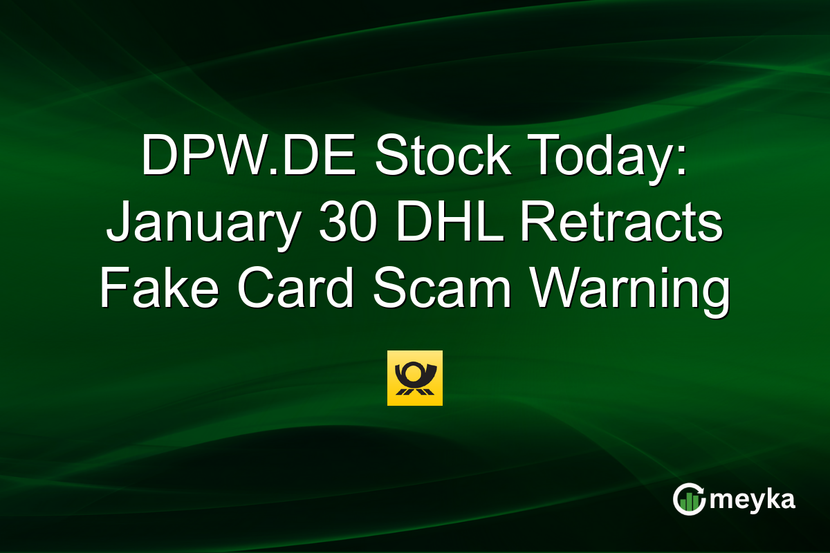 DPW.DE Stock Today: January 30 DHL Retracts Fake Card Scam Warning