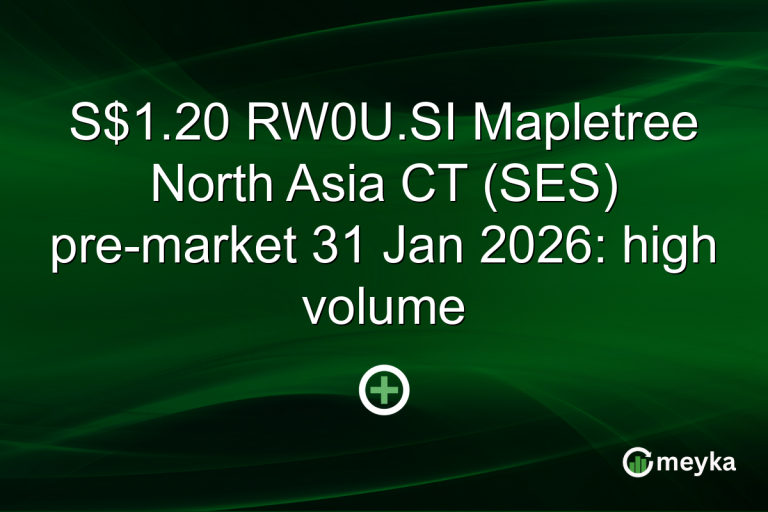 S$1.20 RW0U.SI Mapletree North Asia CT (SES) pre-market 31 Jan 2026: high volume