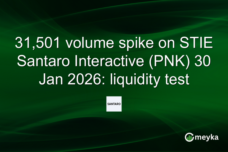 31,501 volume spike on STIE Santaro Interactive (PNK) 30 Jan 2026: liquidity test