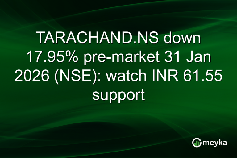 TARACHAND.NS down 17.95% pre-market 31 Jan 2026 (NSE): watch INR 61.55 support