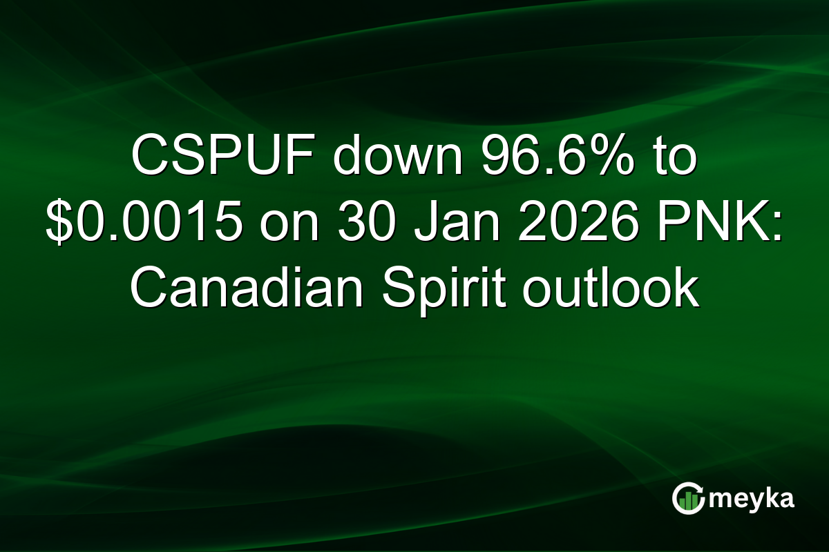 CSPUF down 96.6% to $0.0015 on 30 Jan 2026 PNK: Canadian Spirit outlook