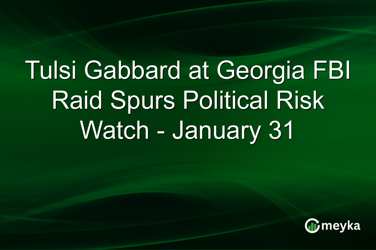 Tulsi Gabbard at Georgia FBI Raid Spurs Political Risk Watch - January 31