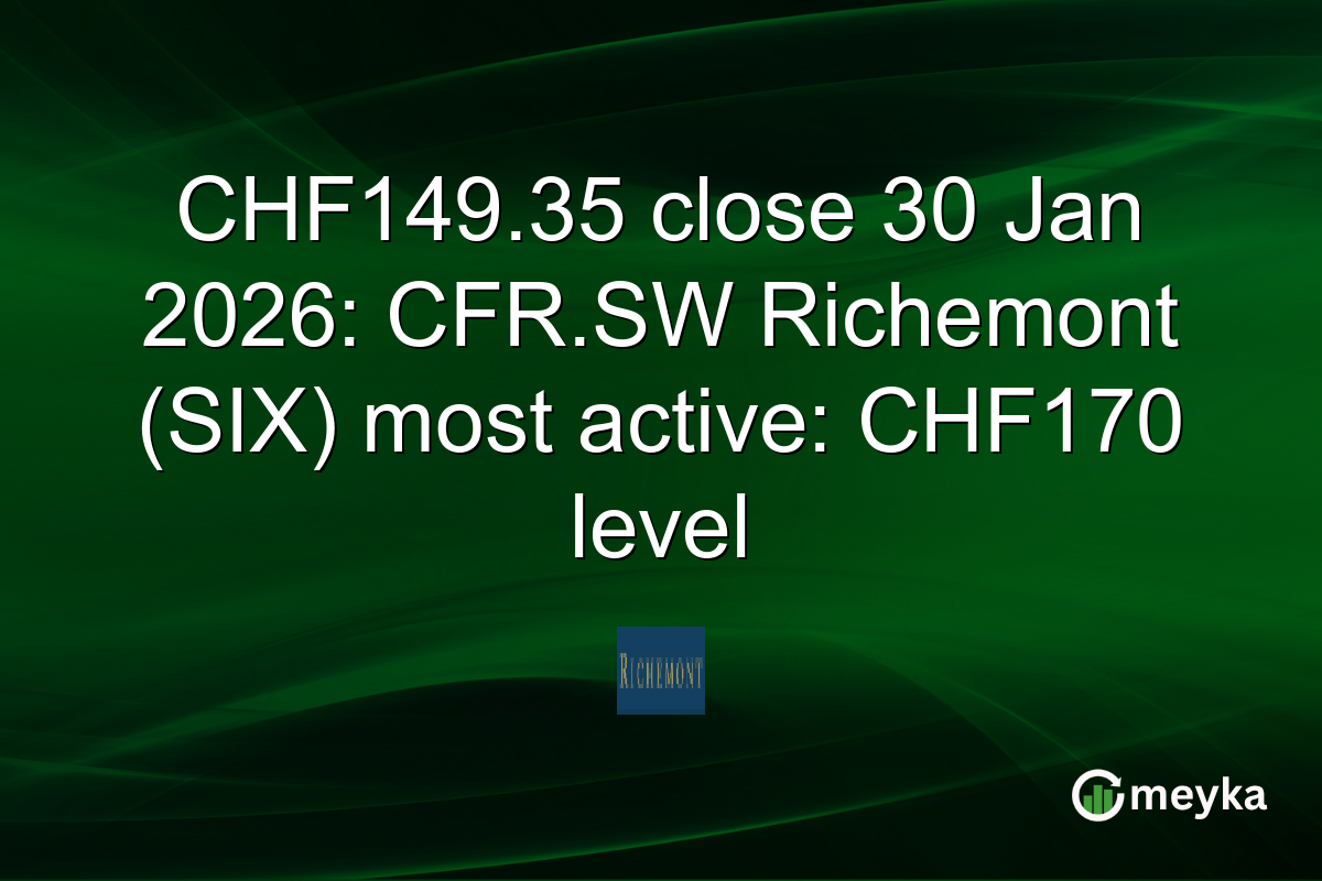 CHF149.35 close 30 Jan 2026: CFR.SW Richemont (SIX) most active: CHF170 level