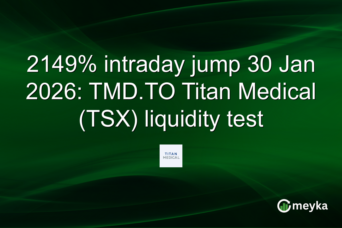 2149% intraday jump 30 Jan 2026: TMD.TO Titan Medical (TSX) liquidity test