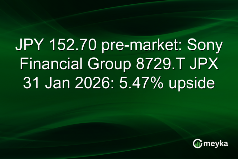 JPY 152.70 pre-market: Sony Financial Group 8729.T JPX 31 Jan 2026: 5.47% upside