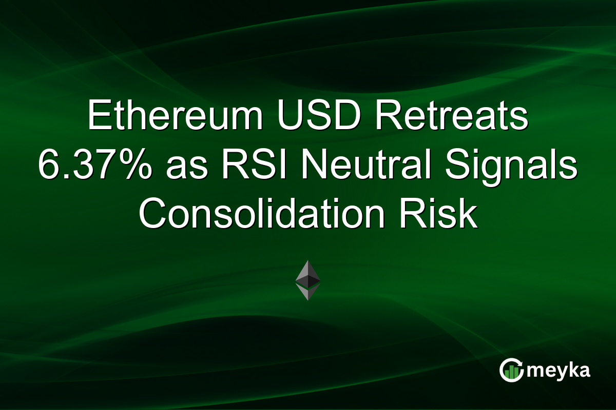 Ethereum USD Retreats 6.37% as RSI Neutral Signals Consolidation Risk