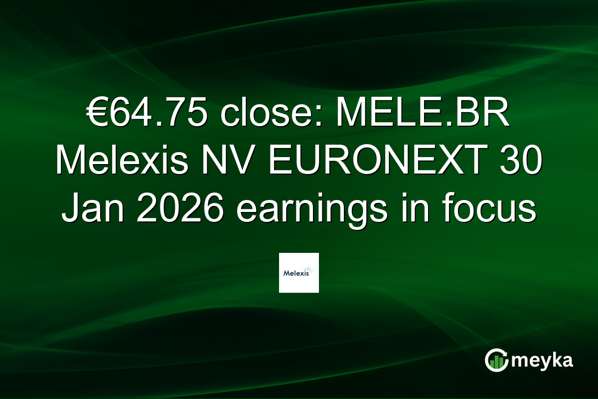 €64.75 close: MELE.BR Melexis NV EURONEXT 30 Jan 2026 earnings in focus